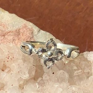 WHITE TOPAZ 925 STERLING SILVER RING, SIZE 8.25